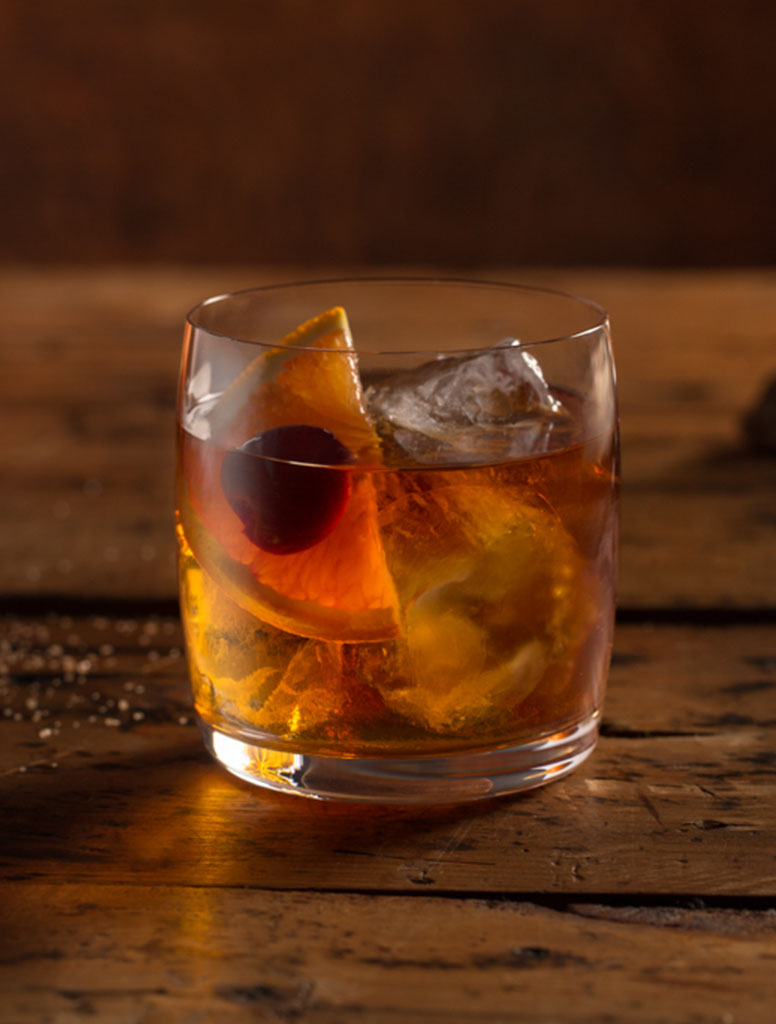 smoked old fashioned drink