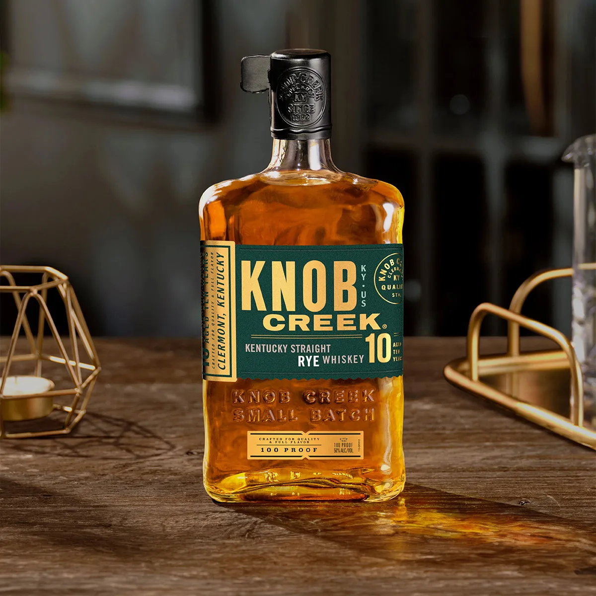 10 Year Bottle Old Kentucky Straight Rye Whiskey Table Candle Knob Creek