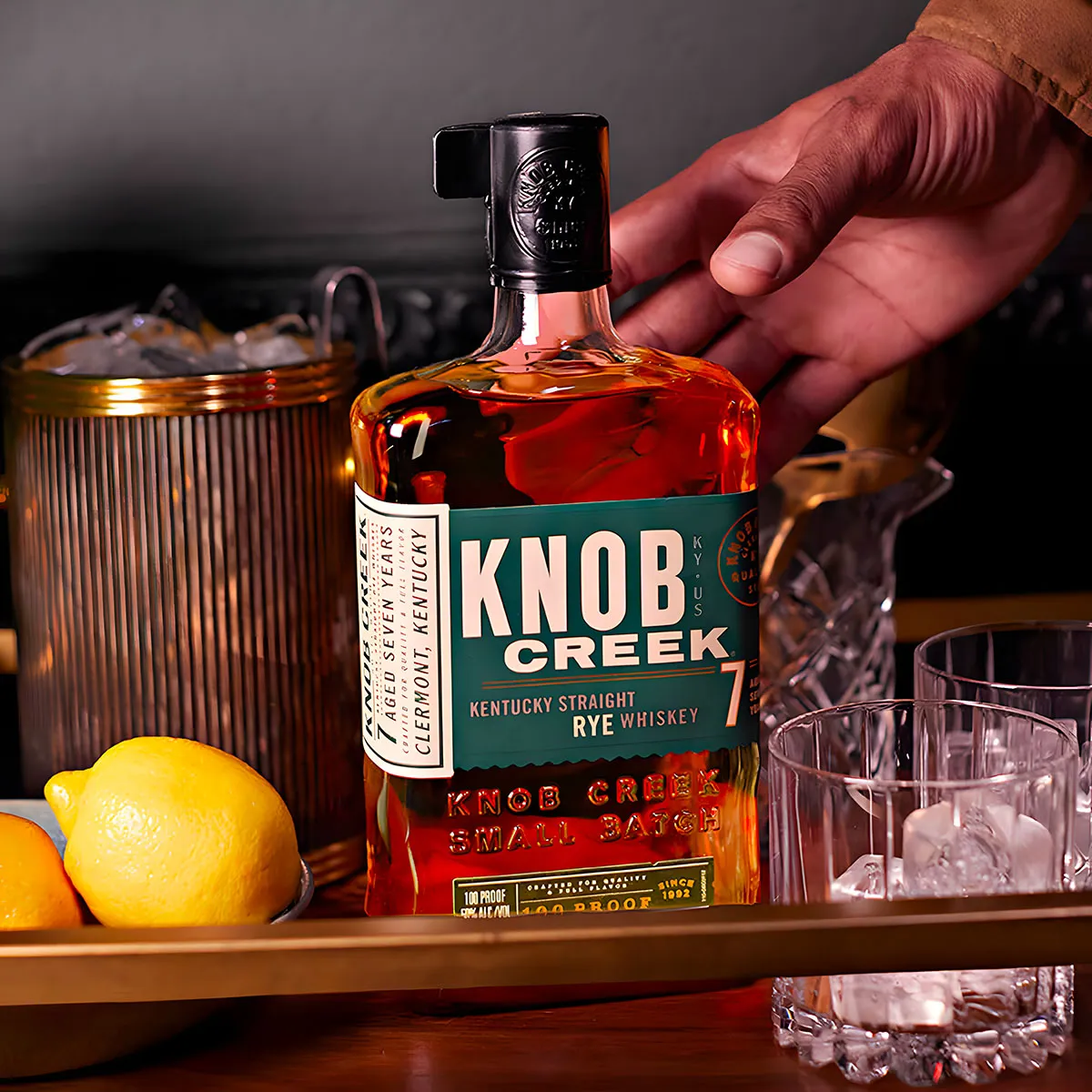 7 Year Old Kentucky Bottle Table Lemon Knob Creek